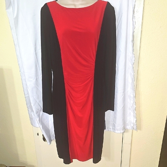 American Living Red and Black Long Sleeve Dress - Picture 2 of 6